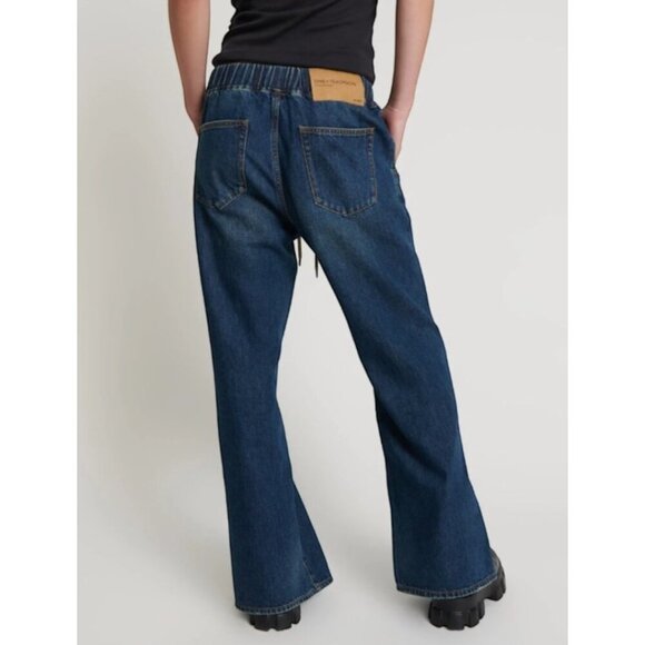 NWT One Teaspoon Roadhouse Wide Leg Drawstring Denim Jeans Royal Blue Size 4 - Picture 2 of 8